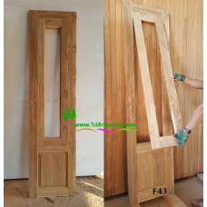 ประตูบานเฟี้ยมไม้สัก รหัส F43